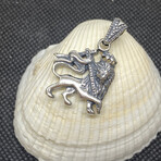Sterling Silver Lion King Pendant Necklace // 24" Coreana Chain