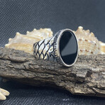 Sterling Silver + Black Onyx Statement Ring (Ring Size: 9)