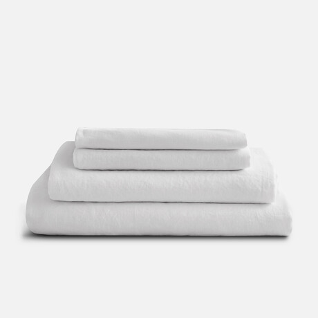 French Linen Sheet Set // Snow (Queen)