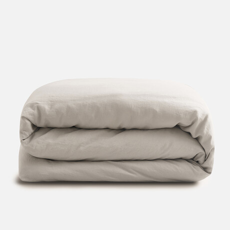 French Linen Duvet Cover // Fog (Full/Queen)