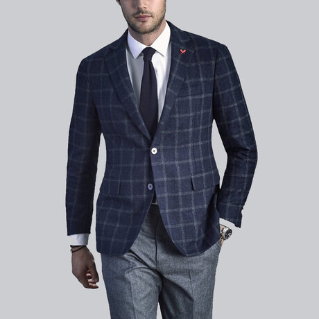 Augustus Sport Jacket // Navy Windowpane (US: 38R)
