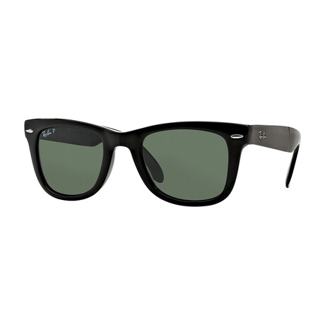 Ray-Ban // Men's Polarized Folding Wayfarer Sunglasses // Black