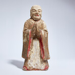 Chinese Polychrome Wooden Statue of Buddha