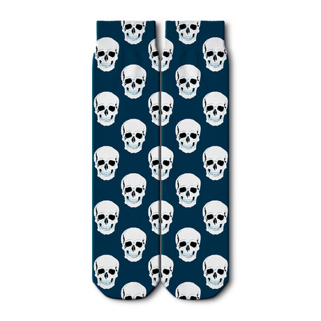 Crew Socks // Dark Blue Skull