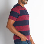 Embark Henley Shirt // Navy + Apple (L)