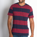 Embark Henley Shirt // Navy + Apple (L)