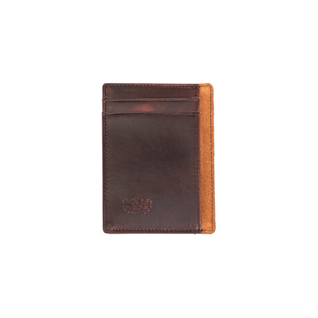 Antique Leather Money Clip Wallet // Brown