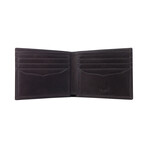 Canvas + Leather Bi-Fold RFID Wallet (Gray)