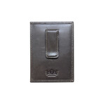 Canvas + Leather Money Clip // RFID Wallet (Gray)