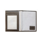 Canvas + Leather Front Pocket RFID Wallet (Gray)