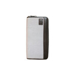 Canvas + Leather Zipper Travel RFID Wallet (Gray)