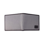 Canvas + Leather Bi-Fold RFID Wallet (Gray)