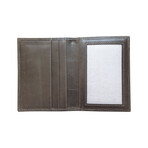 Canvas + Leather Front Pocket RFID Wallet (Gray)