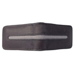 Canvas + Leather Magnetic Money Clip (Gray)