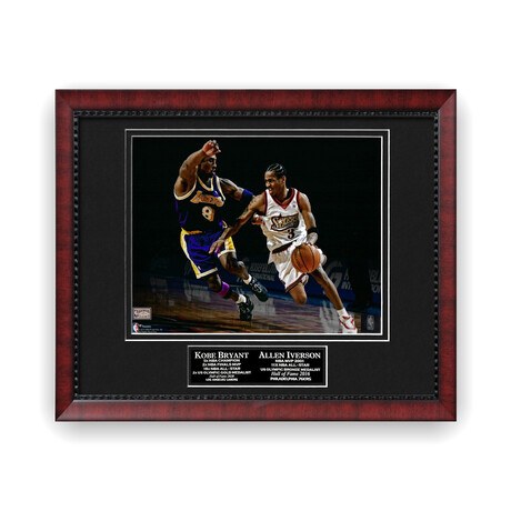 Kobe Bryant & Allen Iverson // Los Angeles Lakers + Philadelphia 76ers // Unsigned Photograph + Framed
