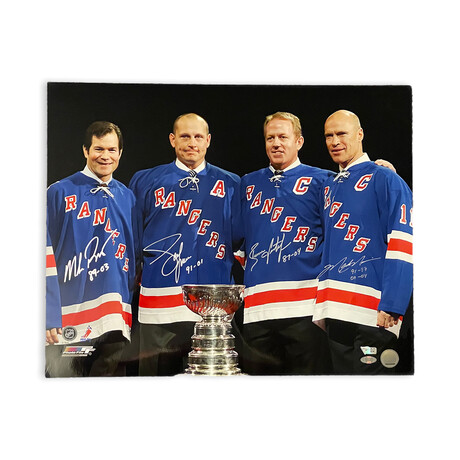 Mark Messier, Brian Leetch, Adam Graves & Mike Richter // New York Rangers // Signed Photograph