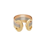 Cartier // 18k Yellow Gold + 18k WhiteGold + 18k Rose Gold Double C Logo Ring // Ring Size: 6.25 // Pre-Owned