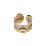 Cartier // 18k Yellow Gold + 18k WhiteGold + 18k Rose Gold Double C Logo Ring // Ring Size: 6.25 // Pre-Owned