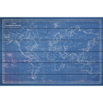 Blueprint 12 Print on White Wood (8"H x 12"W x 1.5"D)