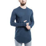 Round Longline Long Sleeve Tee // Teal (M)
