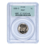 1939-D Jefferson Nickel // PCGS Certified MS67 // Wood Presentation Box