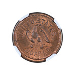 1863 Civil War Token // For Public Accommodation - US Copper // NGC Certified MS66RB // Wood Presentation Box