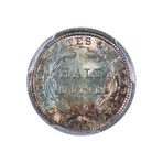 1858 Seated Liberty Silver Half Dime // PCGS Certified MS66+ // Deluxe Collector's Pouch