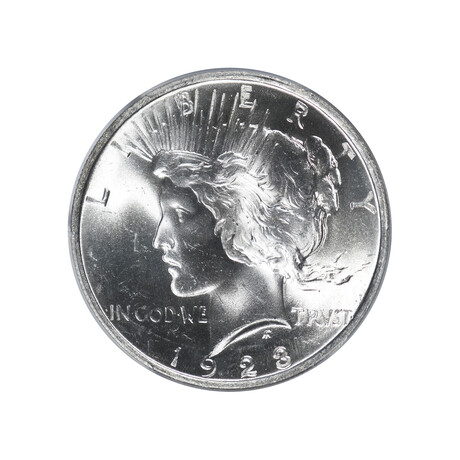 1923 Peace Dollar // PCGS Certified MS66 // Wood Presentation Box