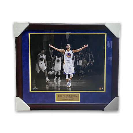 Stephen Curry // Golden State Warriors // Signed Photograph + Framed Ver. 1