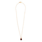 18k Rose Gold Diamond + Ruby Pendant Necklace // 18" // New