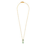 18k Yellow Gold Diamond + Emerald Necklace // 17" // New