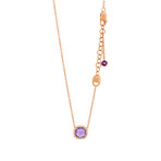 18k Rose Gold Diamond + Amethyst Necklace // 17" // New