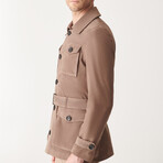 Oliver Suede Safari Jacket // Brown (S)