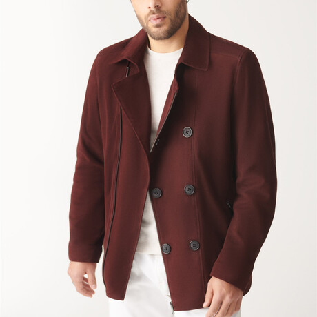 Josef Double Breasted Suede // Claret Red (XS)