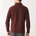 Felix Suede Shirt Jacket // Claret Red (L)