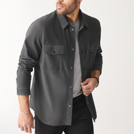 Felix Suede Shirt Jacket // Anthracite (XS)