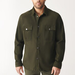 Felix Suede Shirt Jacket // Green (XL)