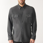 Felix Suede Shirt Jacket // Anthracite (L)