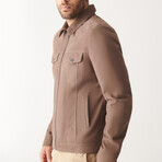 Samuel Suede Leather Jacket // Brown (S)