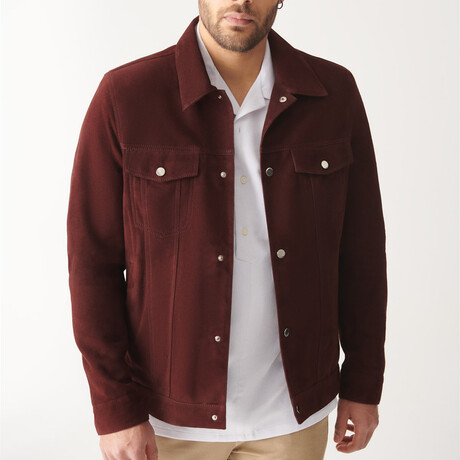 Boris Suede Leather Jacket // Claret Red (XS)