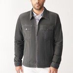 Samuel Suede Leather Jacket // Anthracite (S)