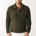 Boris Suede Leather Jacket // Green (L)