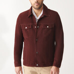 Boris Suede Leather Jacket // Claret Red (S)