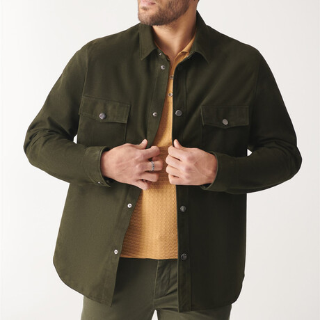 Felix Suede Shirt Jacket // Green (XS)