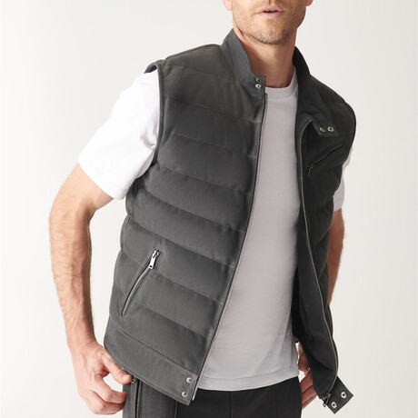 Otis Sports Suede Vest // Anthracite (XS)