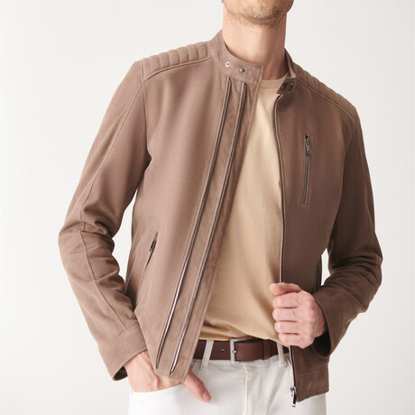 Merlin Biker Suede Jacket // Brown (XS)