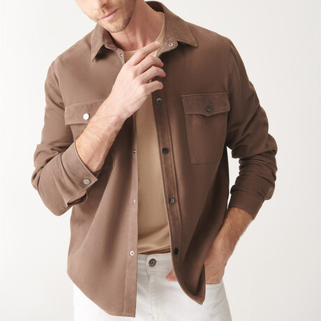 Felix Suede Shirt Jacket // Brown (XS)