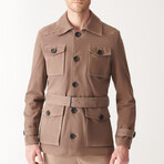 Oliver Suede Safari Jacket // Brown (S)