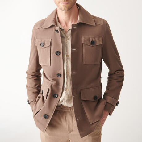 Oliver Suede Safari Jacket // Brown (XS)