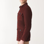 Hector Suede Safari Jacket // Claret Red (XS)